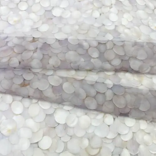Ткань Шифон светло-сиреневый с принтом Ракушки 24286